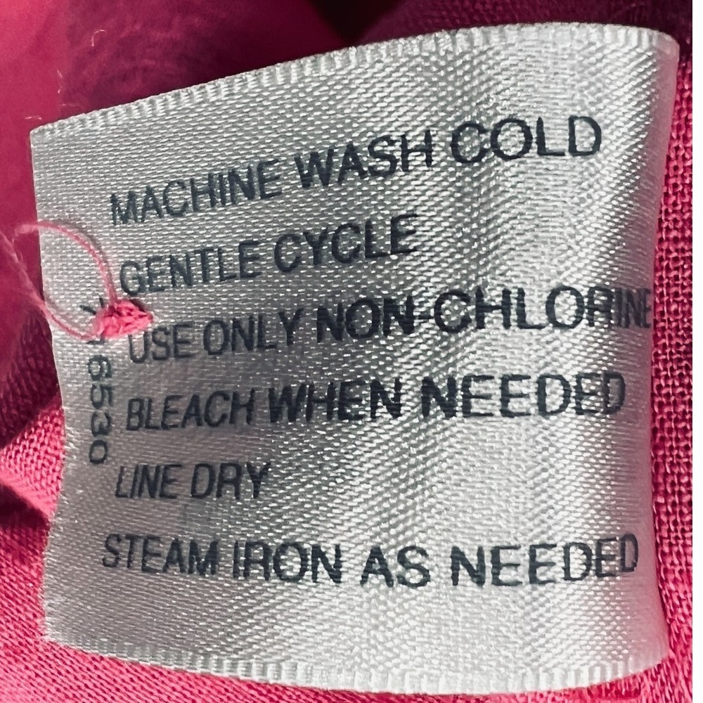 Worthington Womens Shirt XL Linen Blend Pink Button Up Career Minimalist Classic - Picture 6 of 9